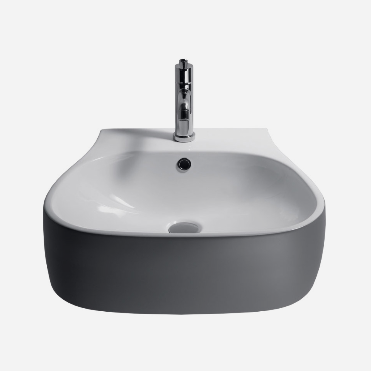 Agape – Pear lavabo monoforo bicolore bianco lucido+ grigio opaco